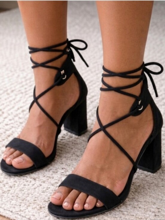 no brand Shoes - Classic Suede Lace-Up Women's Sandals, NWOB
